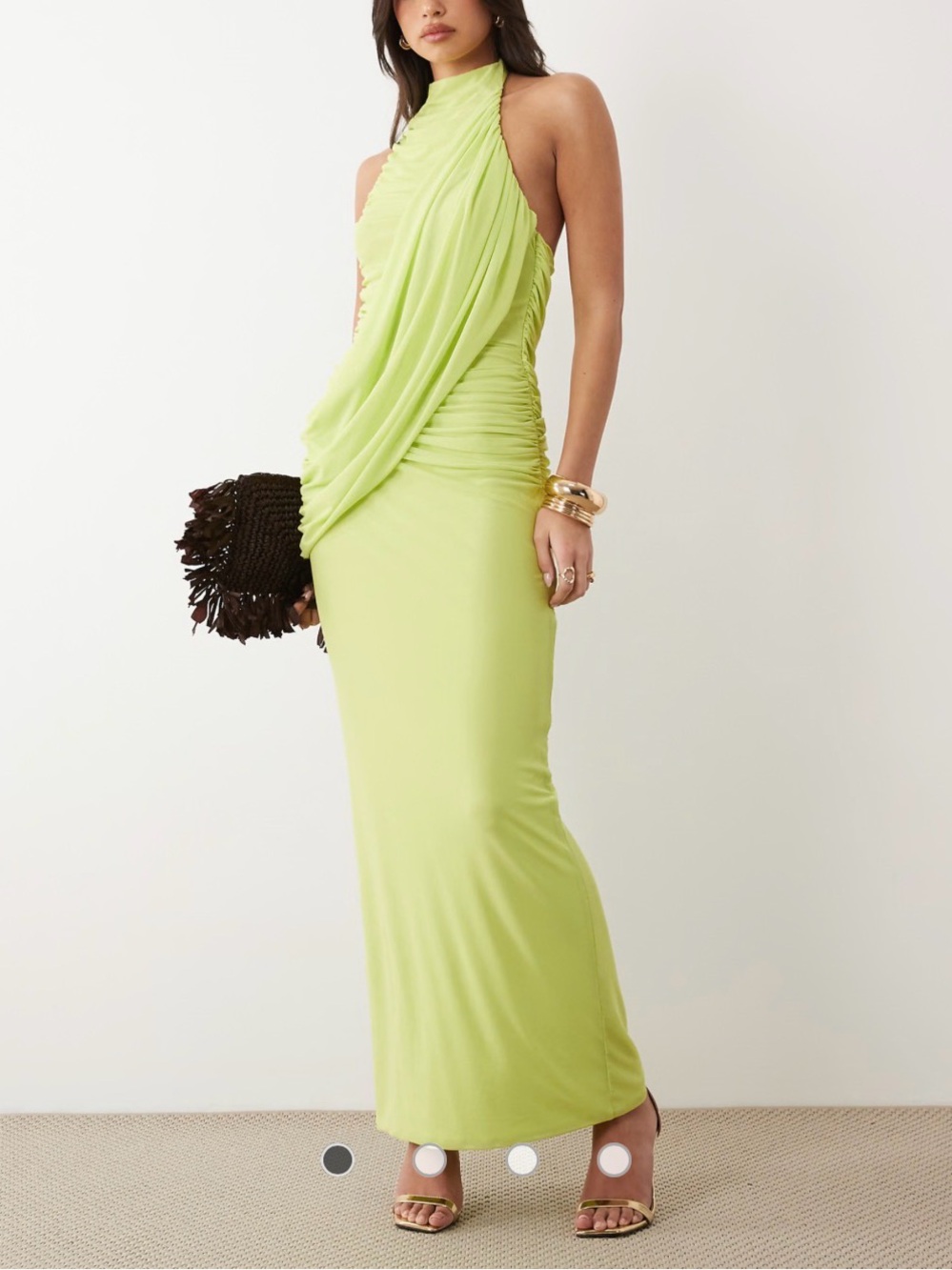 ASOS Lime Green Halter Maxi Dress